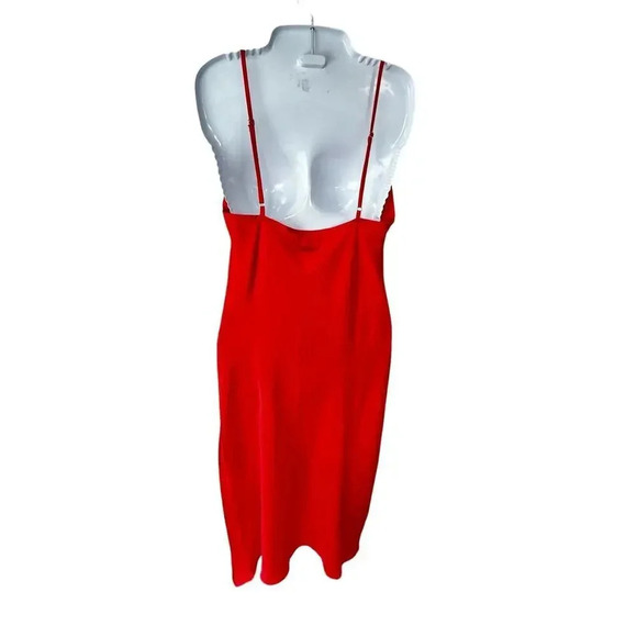 Paper Heart Red Satin Midi Slip Dress Party SZ M - Picture 6 of 9